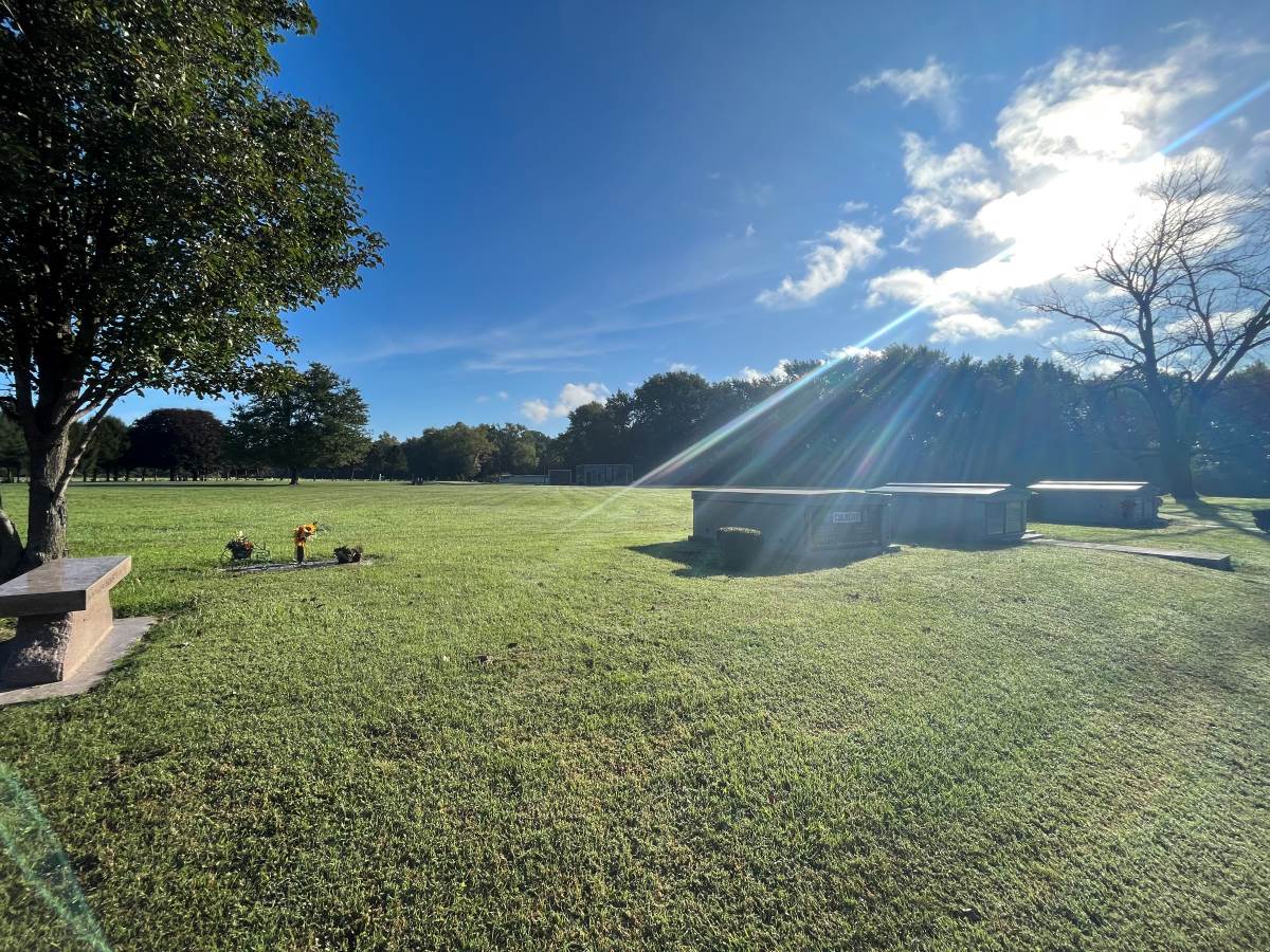 Sharon Hills Memorial Park headstone and grounds