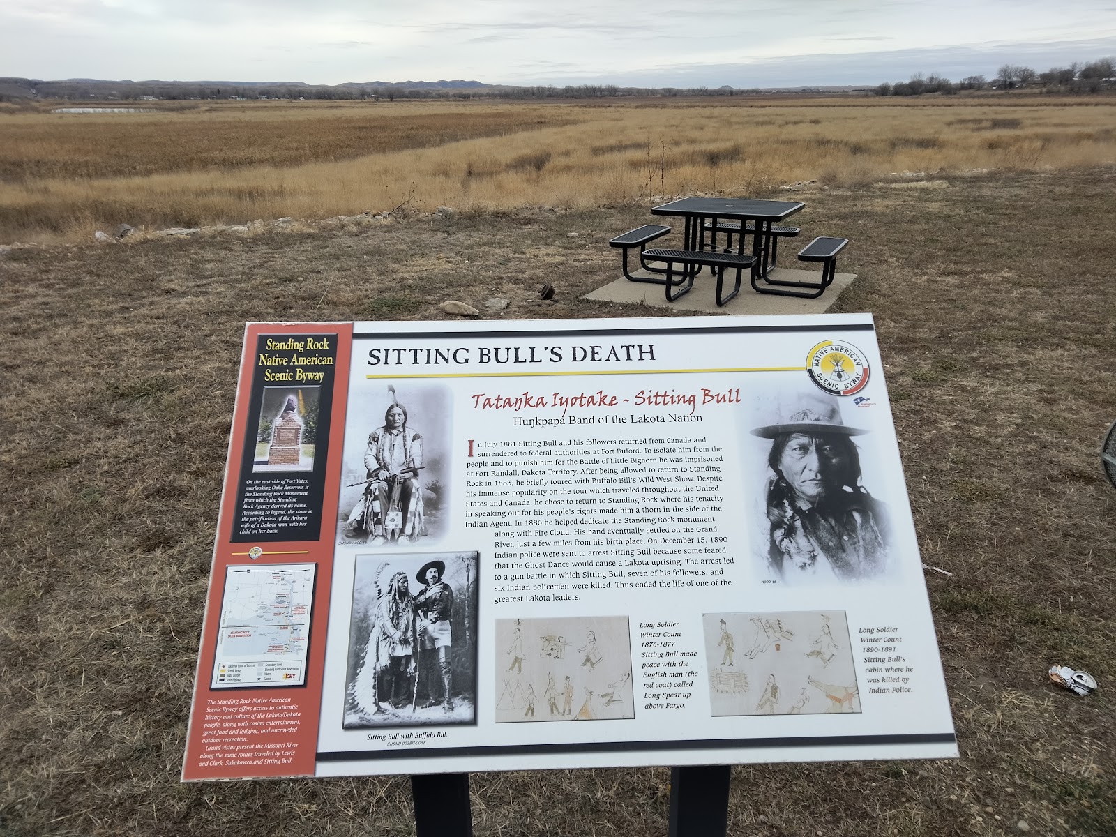 Sitting Bull Burial Site and Memorial cemetery grounds and headstones