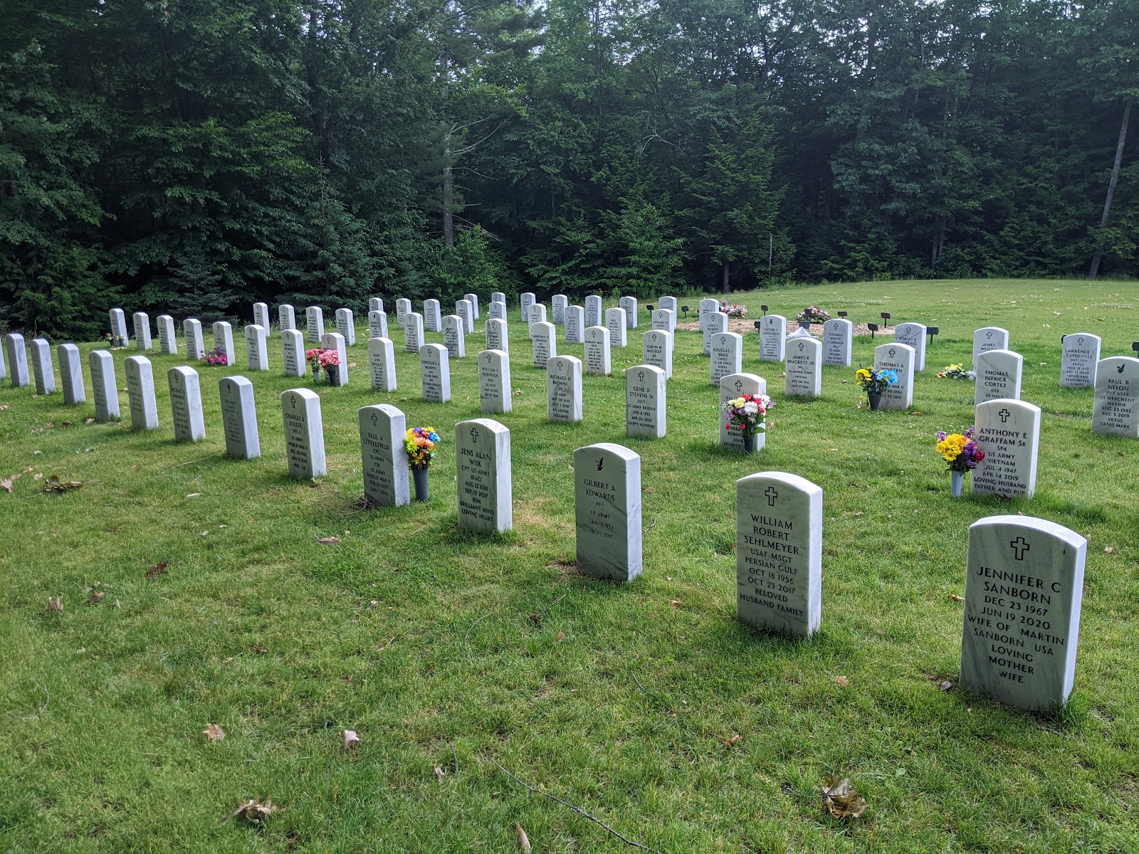 Southern Maine Veterans' Cemetery cemetery grounds and headstones