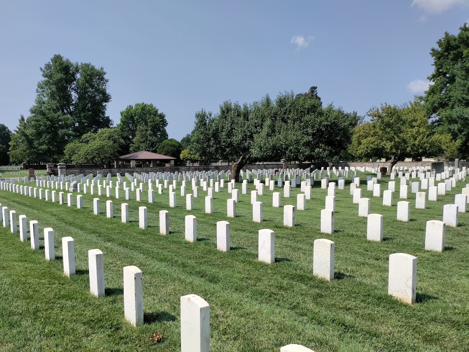 Springfield National Cemetery headstone and grounds