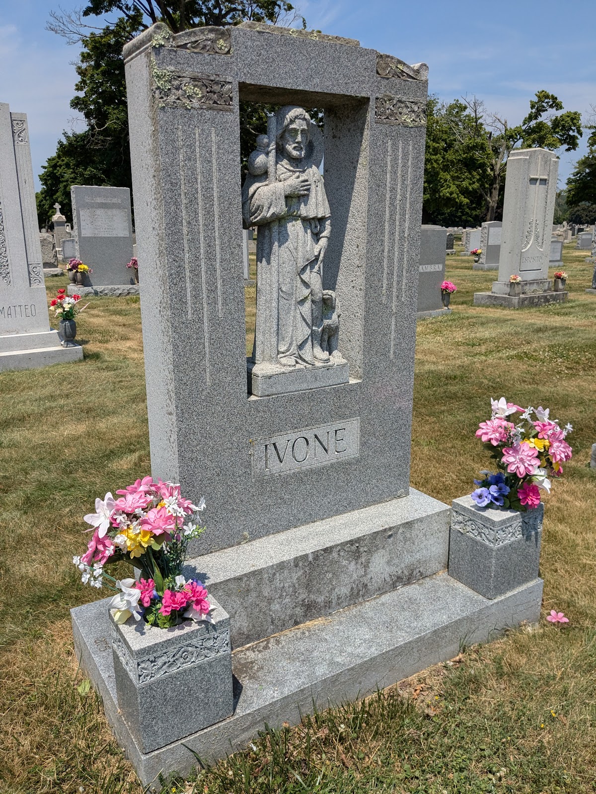St. Ann Cemetery headstone and grounds
