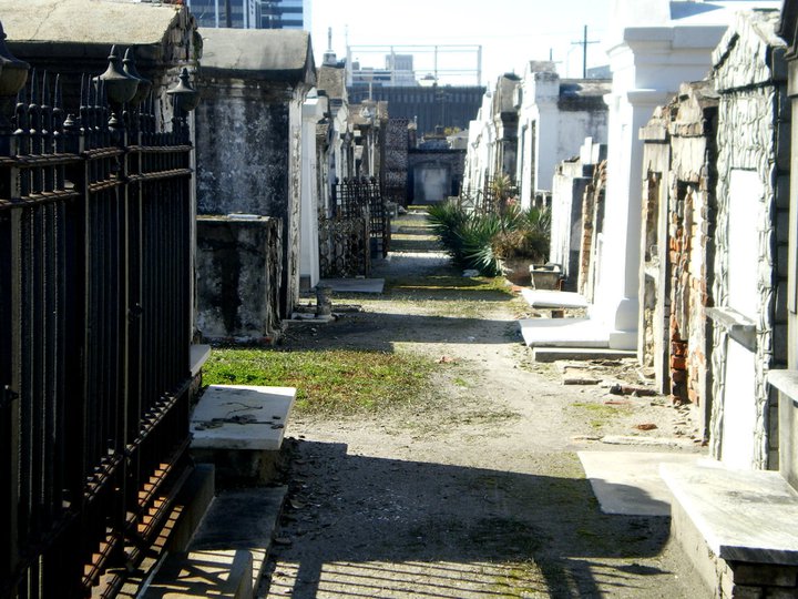 St. Louis Cemetery No. 2 cemetery grounds and headstones
