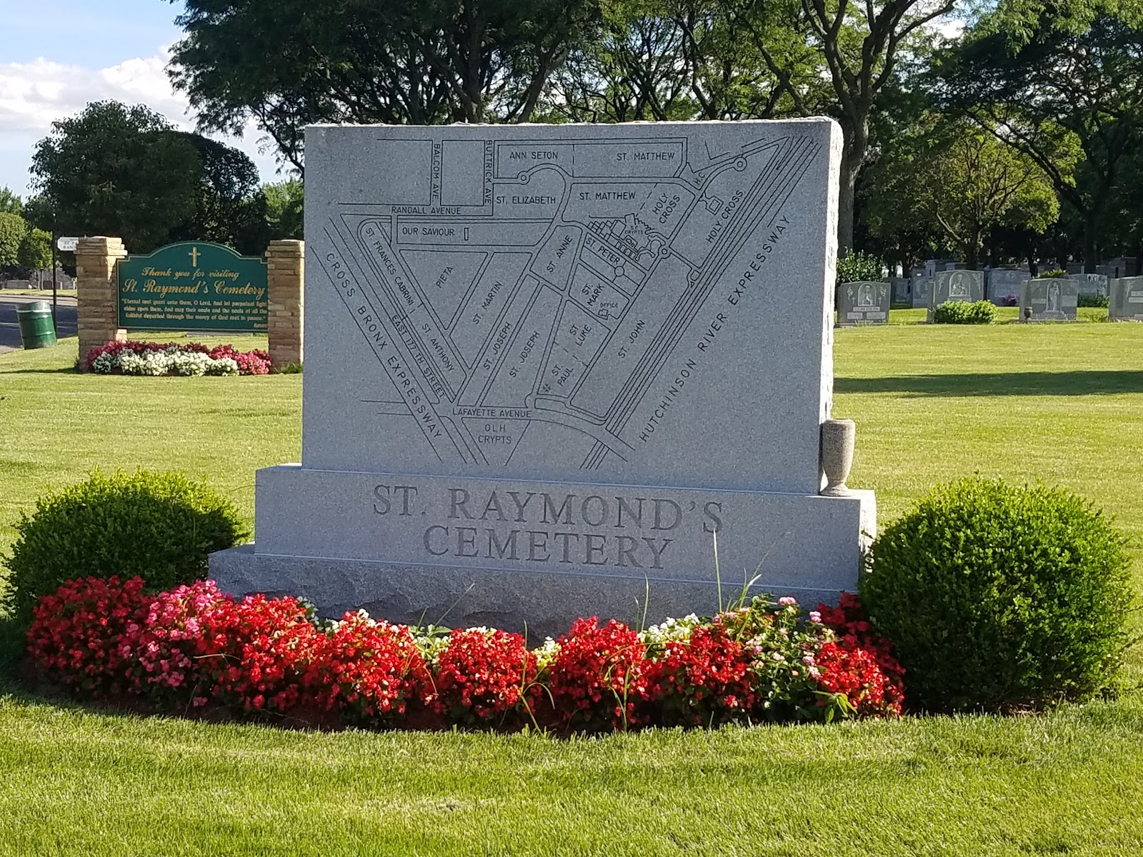 St. Raymond's New Cemetery headstone and grounds