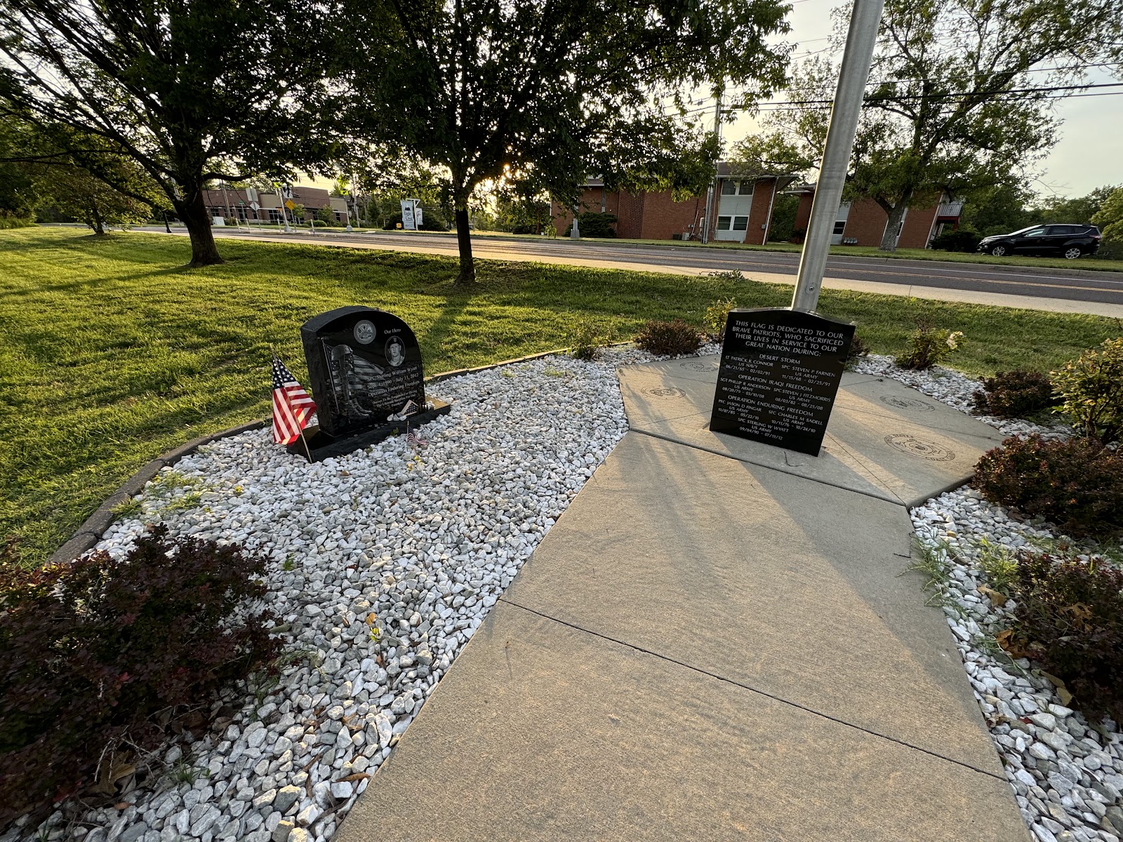 Sterling W. Wyatt Memorial Park cemetery grounds and headstones