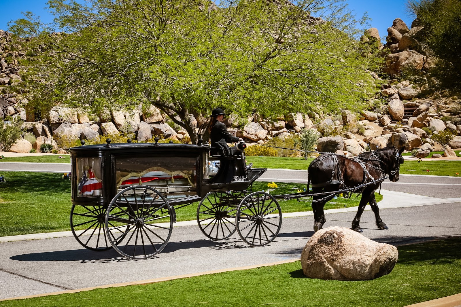 Sunset Hills Mortuary & Memorial Park cemetery grounds and headstones