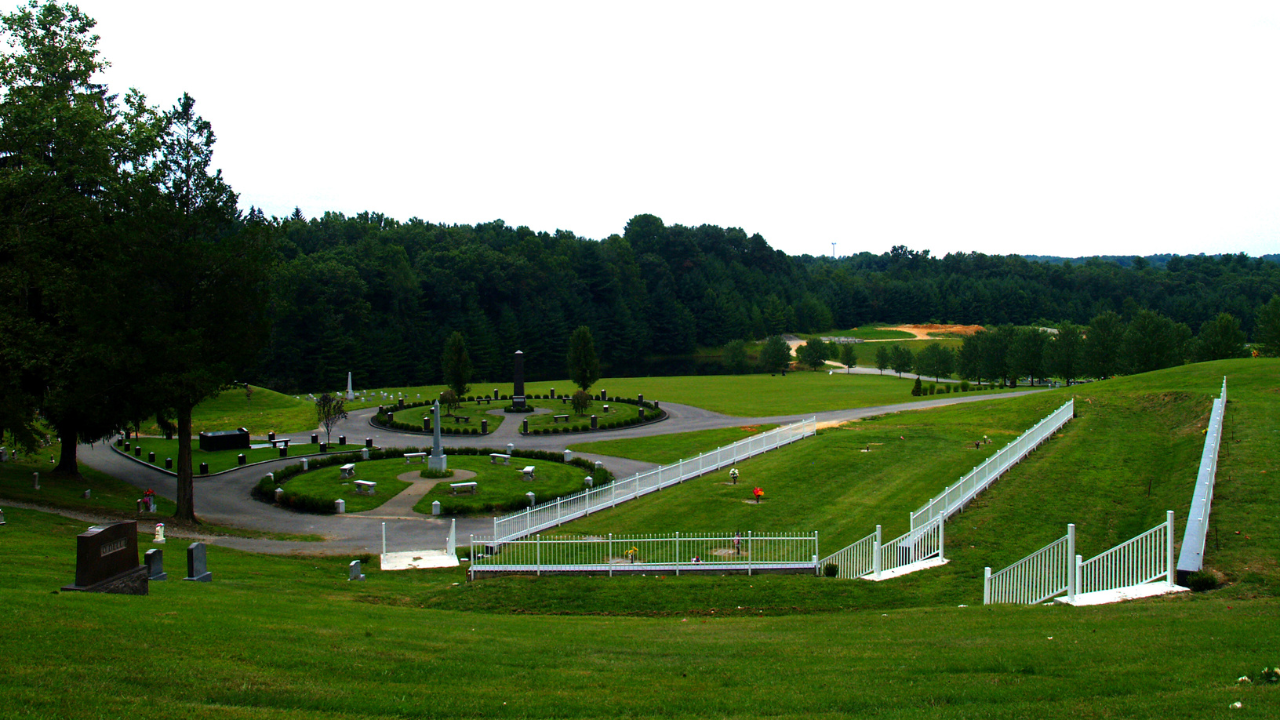 Sunset Memorial Park cemetery grounds and headstones