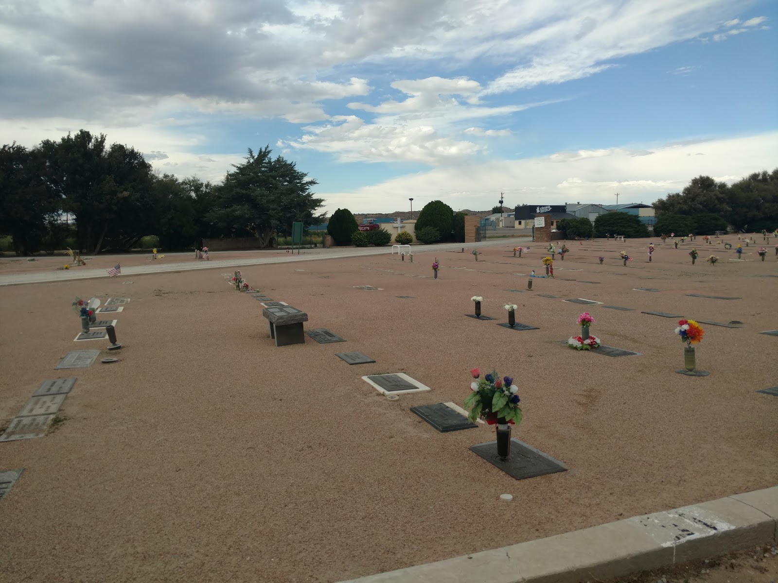 Sunset Memorial Park headstone and grounds