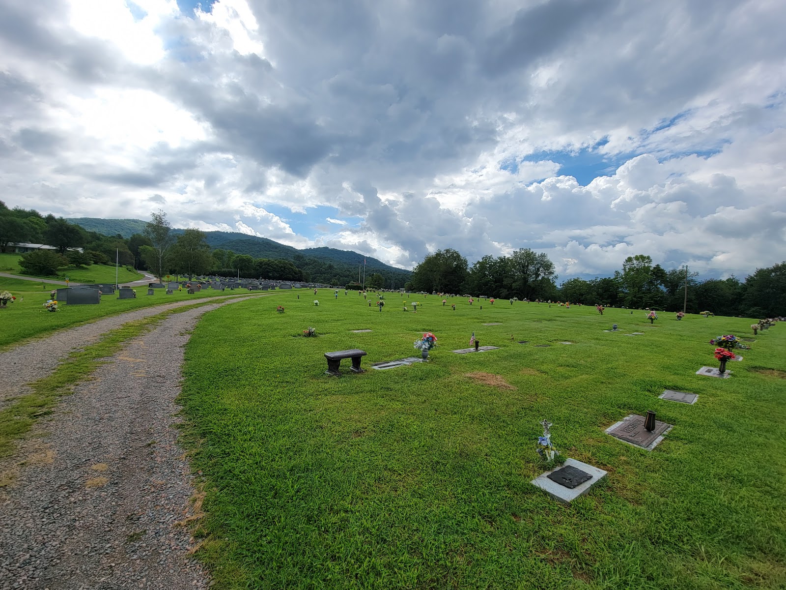 Sunset Memorial Park headstone and grounds