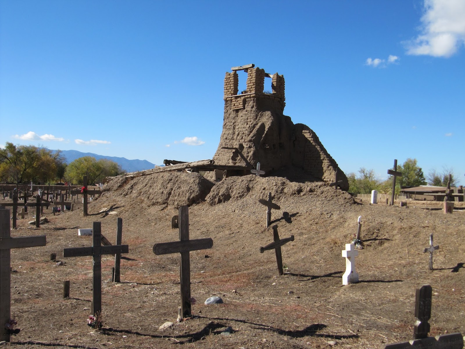 Taos Pueblo Cemetery cemetery grounds and headstones
