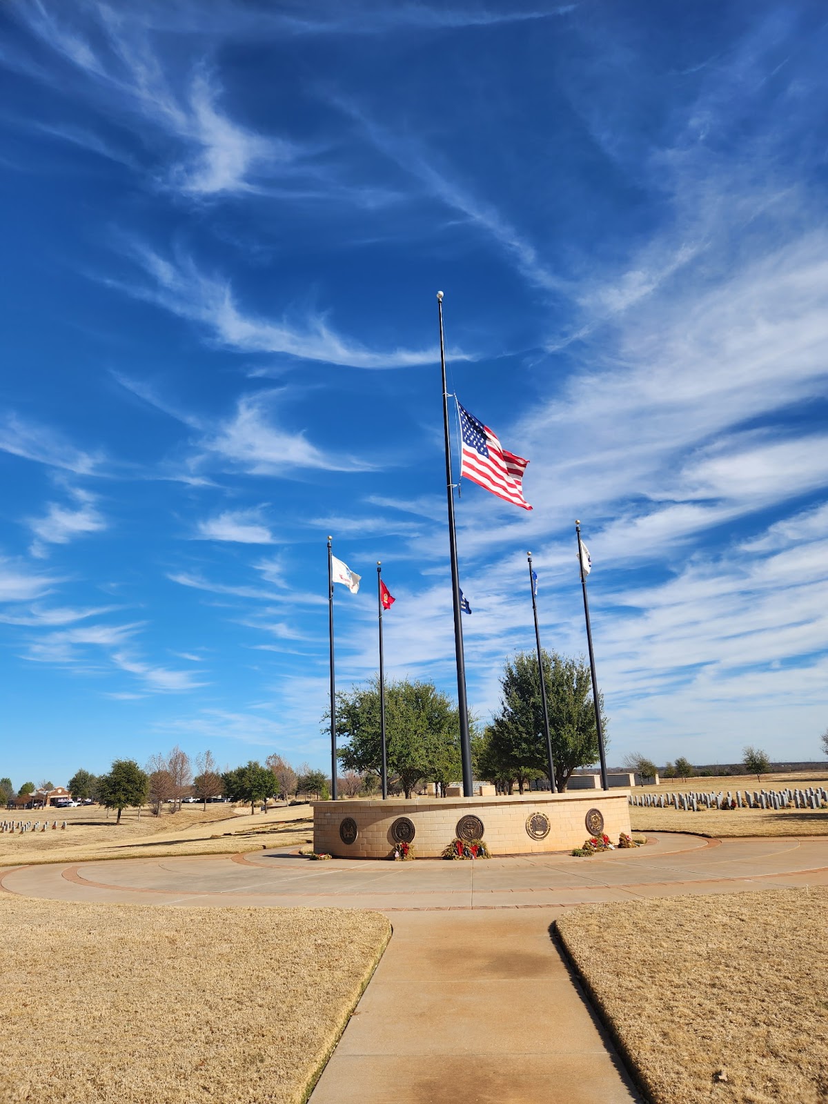 Texas State veterans cemetery of Abilene cemetery grounds and headstones