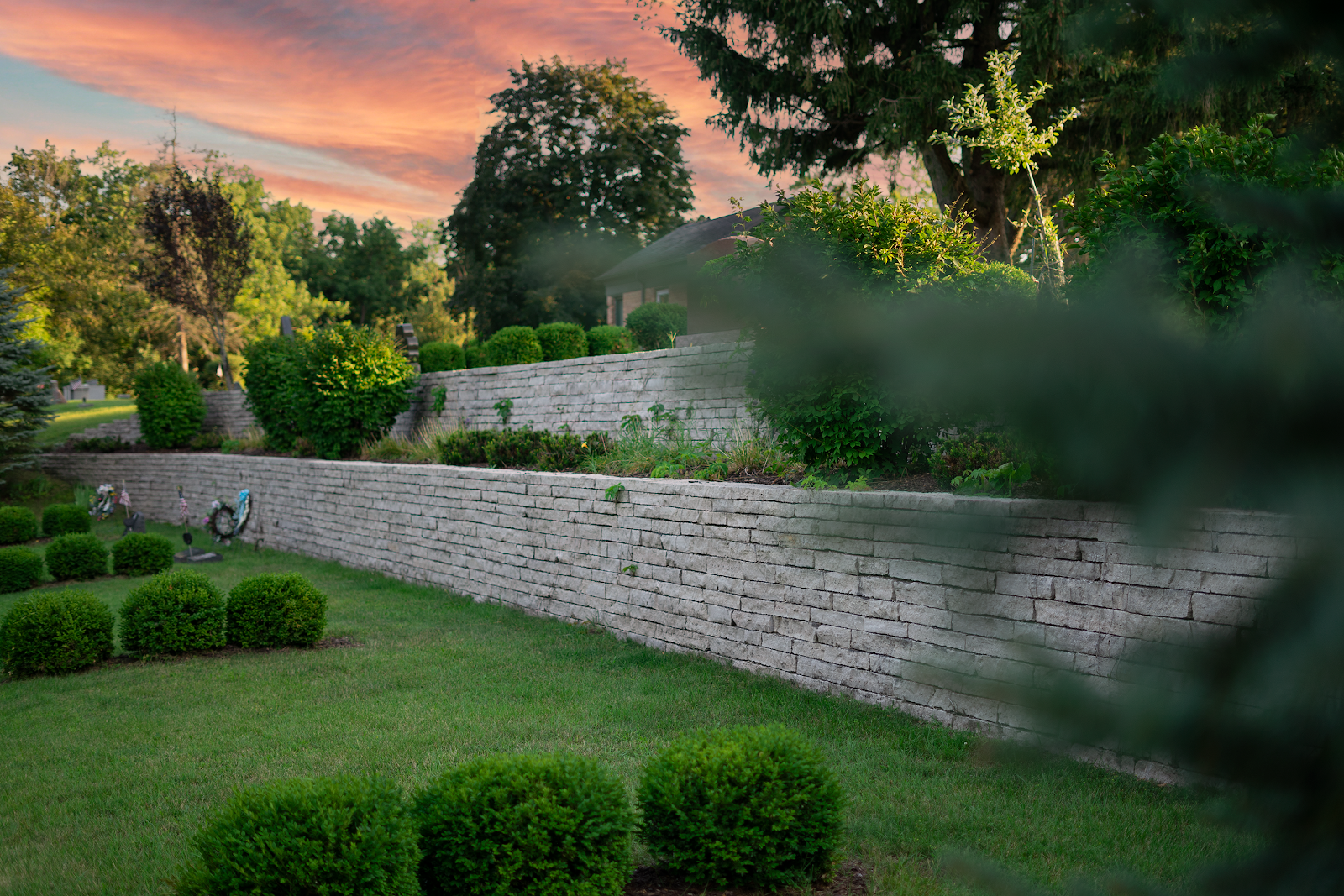 The Gardens of StoneBank cemetery grounds and headstones