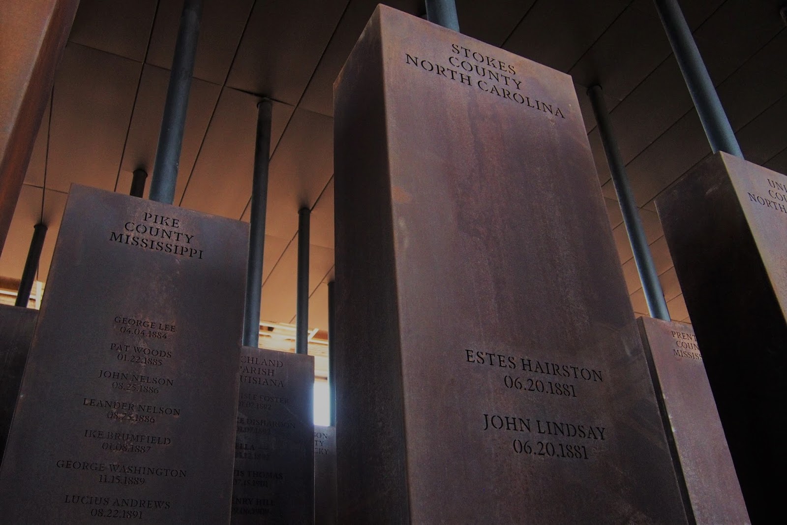 The National Memorial for Peace and Justice cemetery grounds and headstones