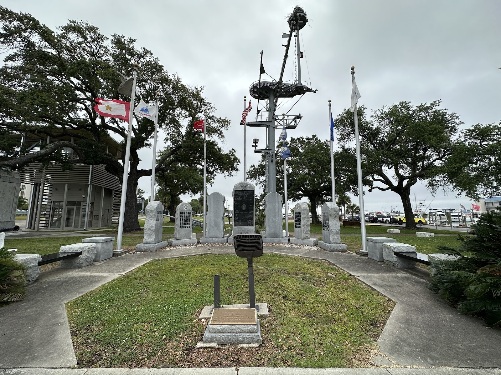 USS Biloxi Memorial cemetery grounds and headstones