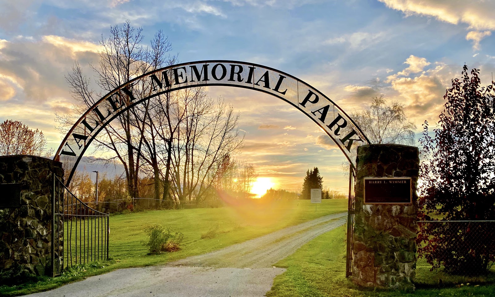 Valley Memorial Park cemetery grounds and headstones