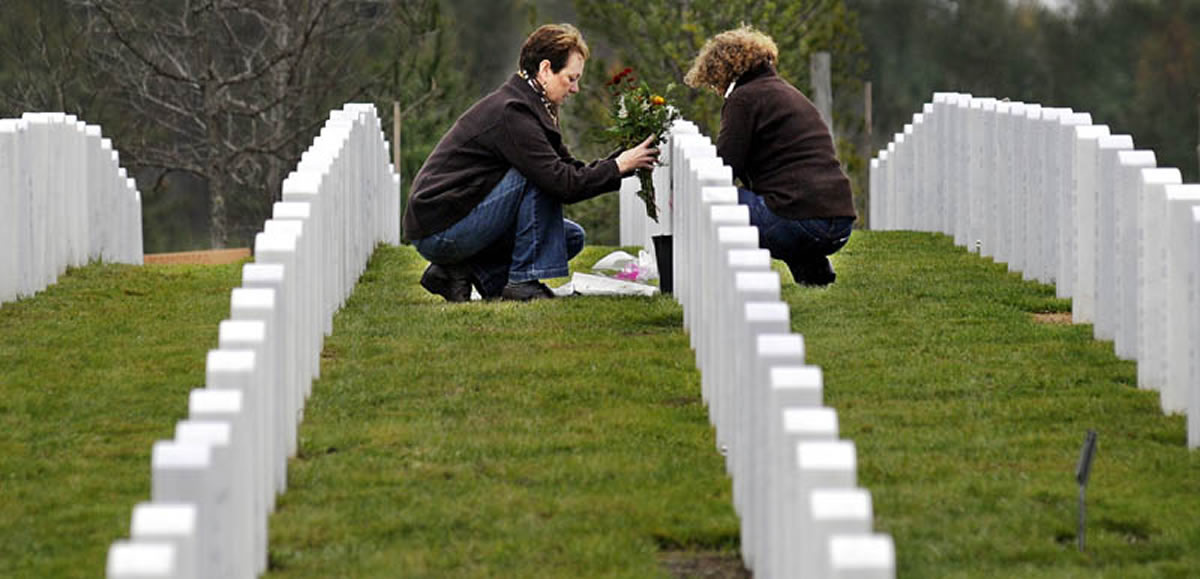 Veterans Memorial Cemetery Association cemetery grounds and headstones