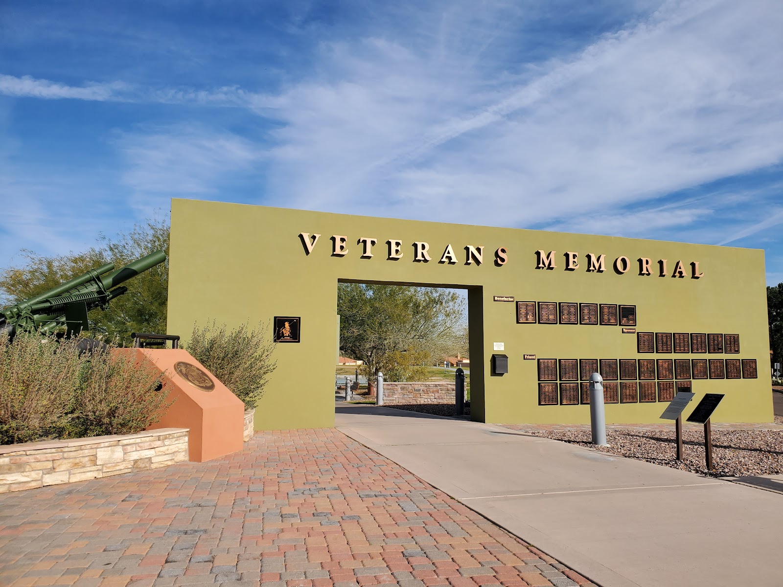 Veteran's Memorial cemetery grounds and headstones