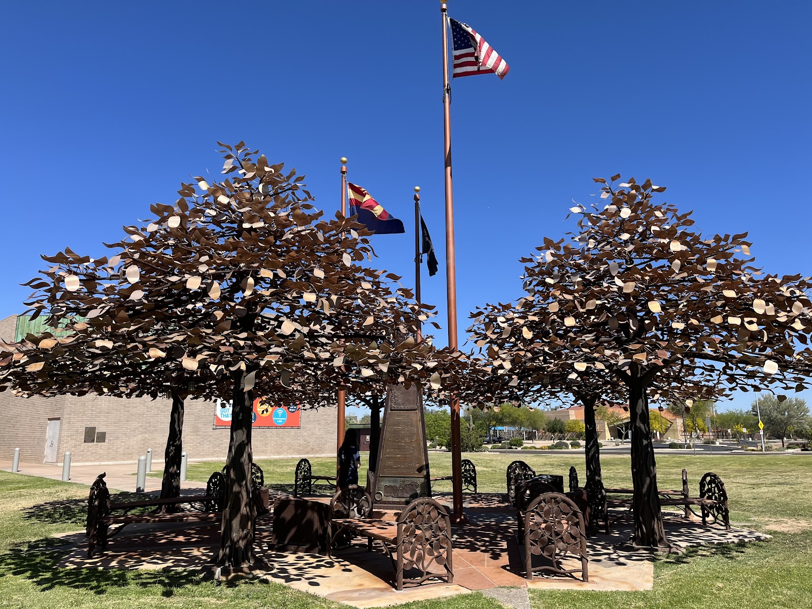 Veterans Memorial cemetery grounds and headstones