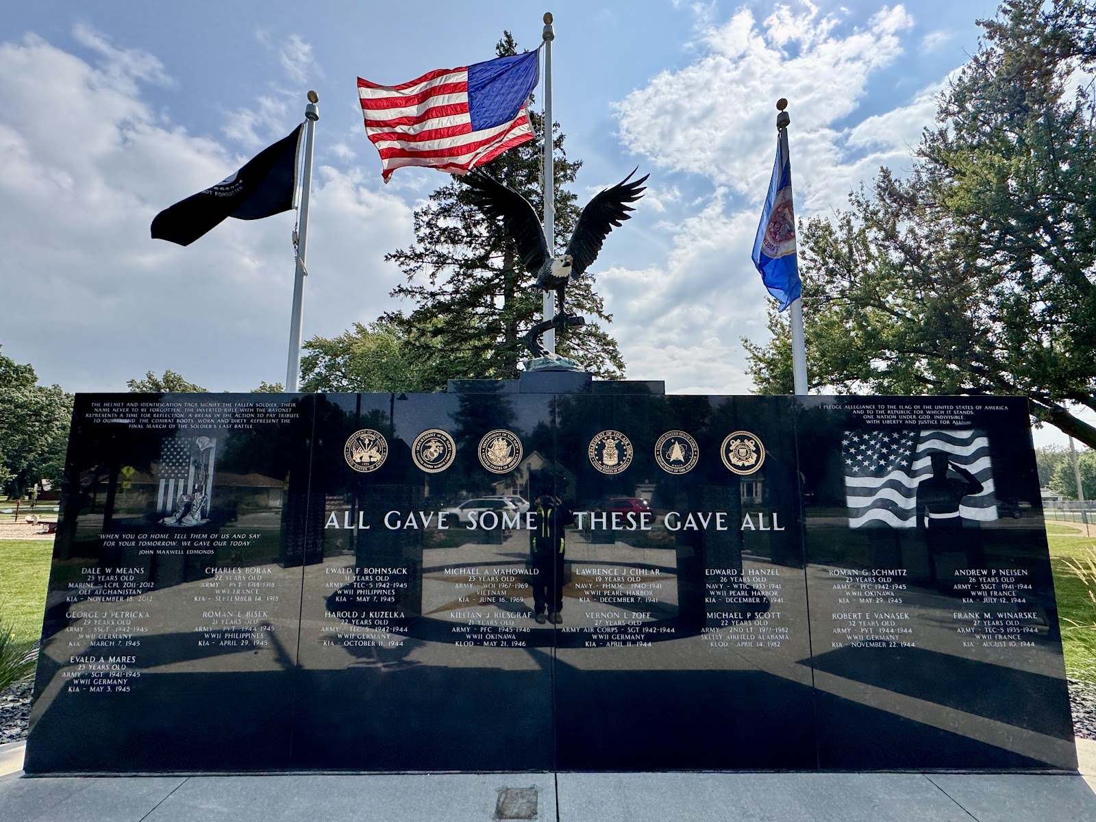 Veteran's Memorial cemetery grounds and headstones