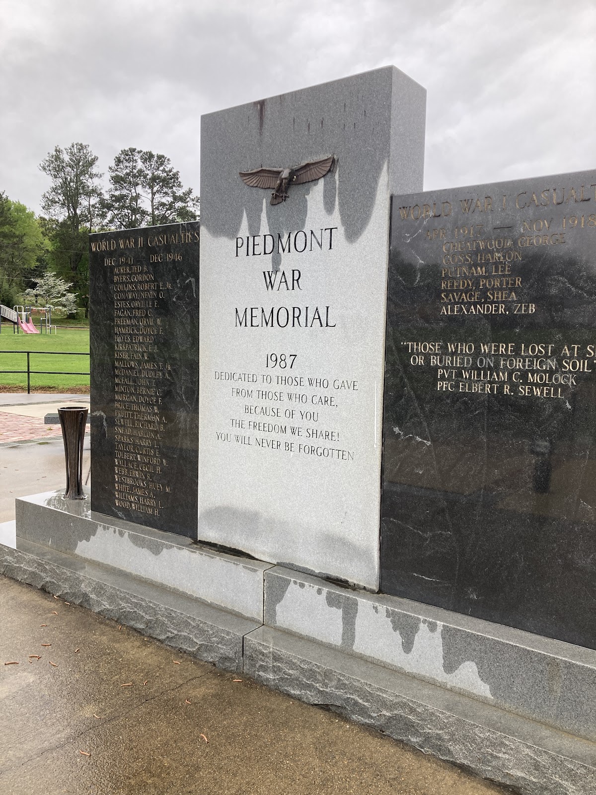 Veterans Memorial Park cemetery grounds and headstones