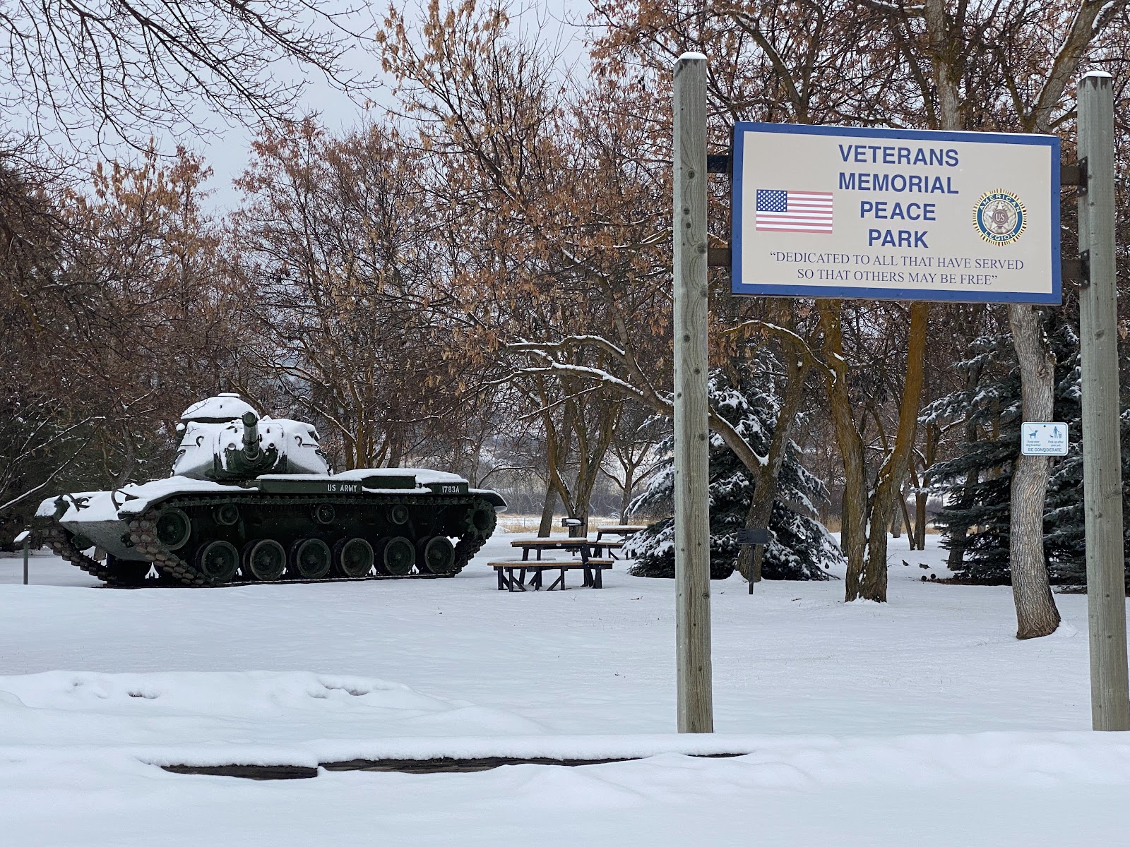 Veterans Memorial Peace Park cemetery grounds and headstones