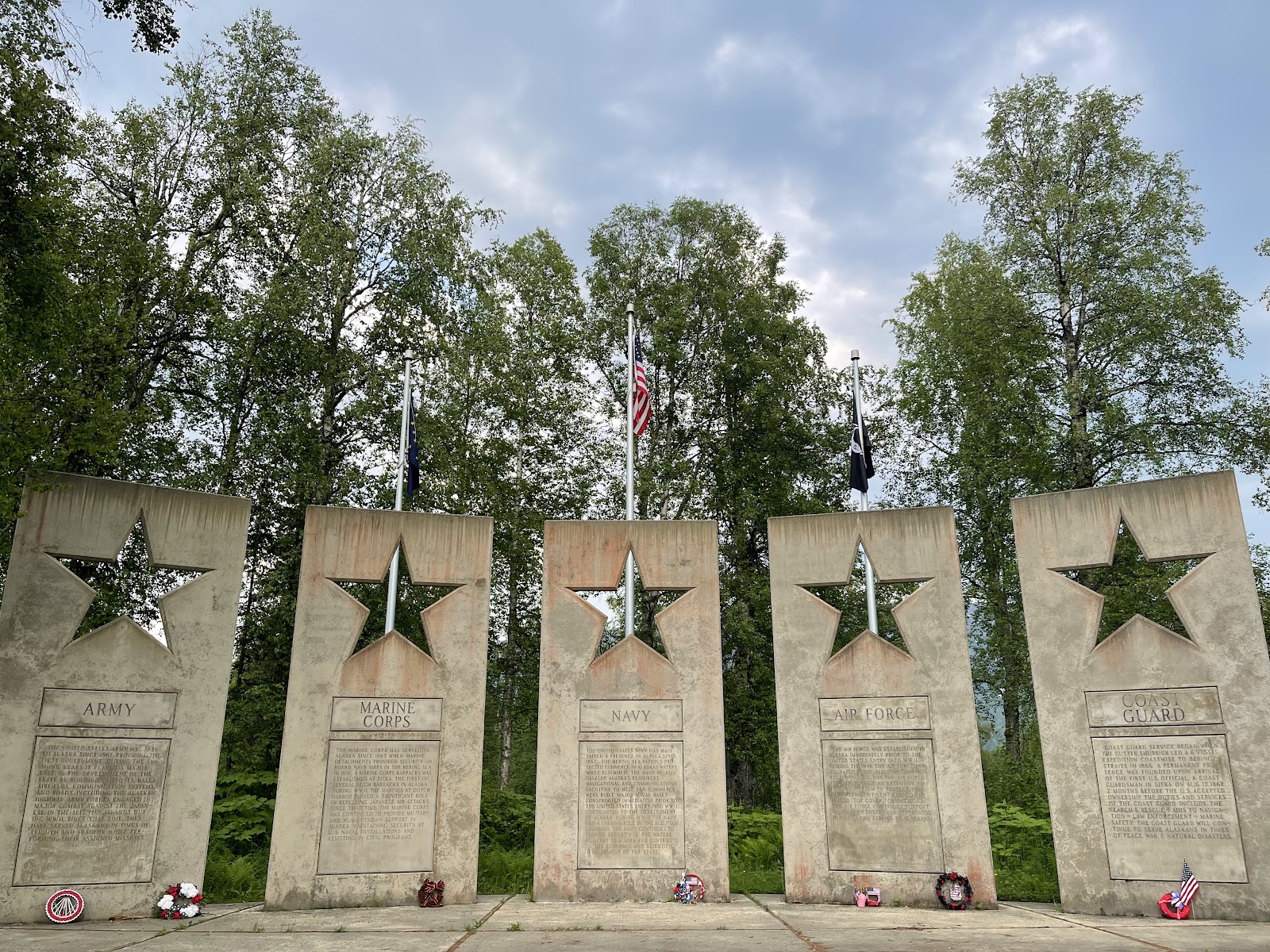 Veterans Memorial cemetery grounds and headstones