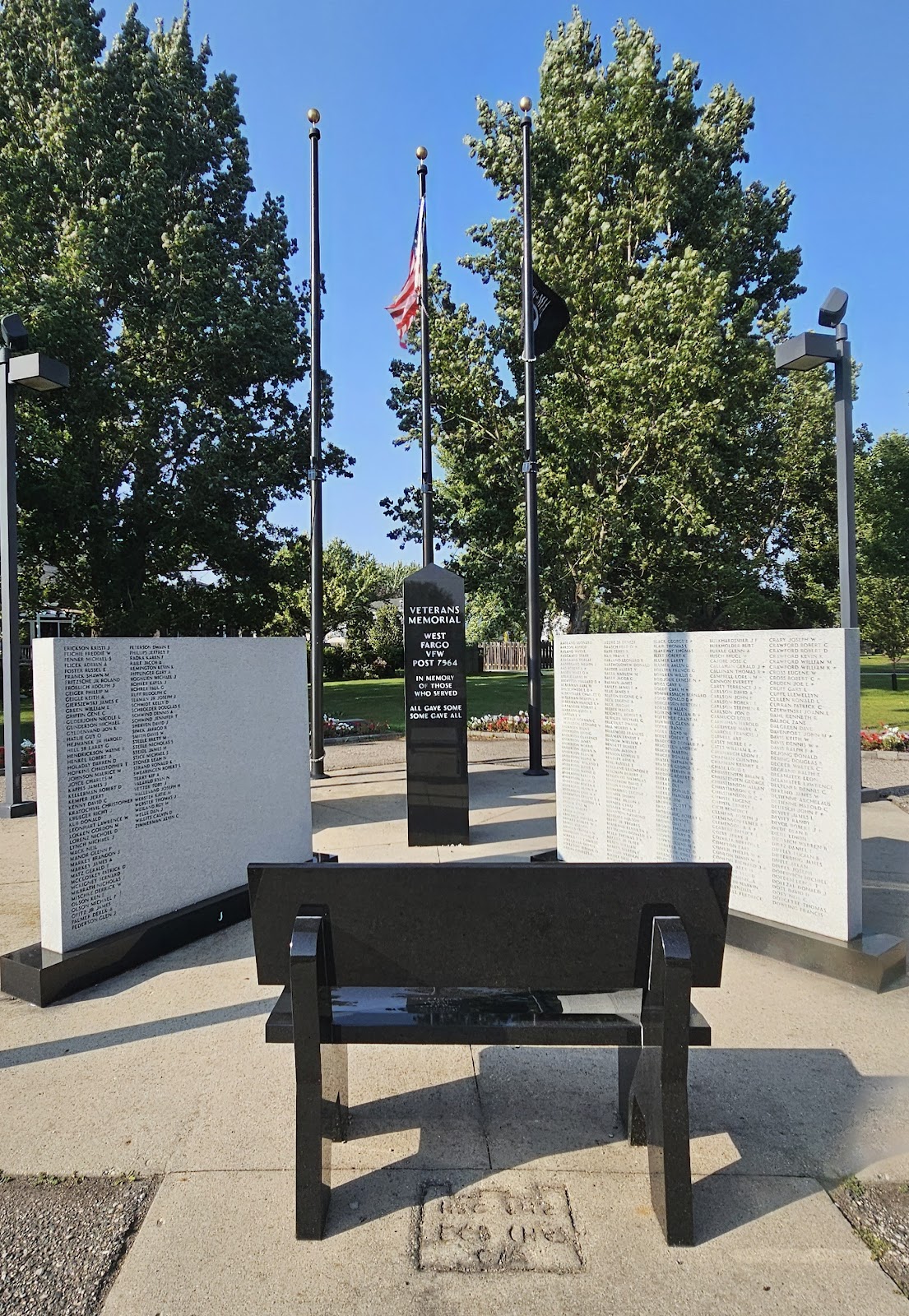 Veterans' Memorial cemetery grounds and headstones
