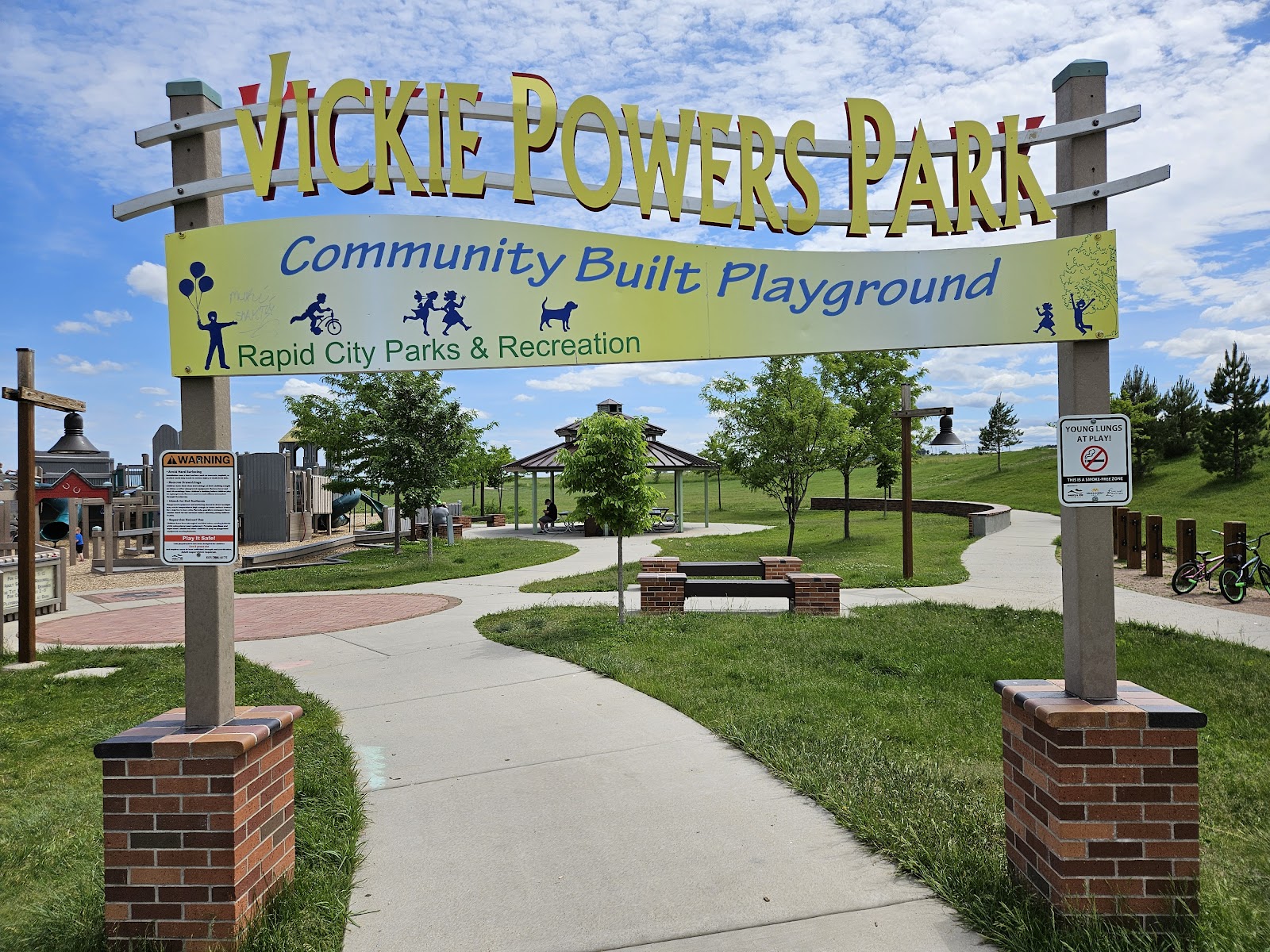 Vickie Powers Memorial Park cemetery grounds and headstones