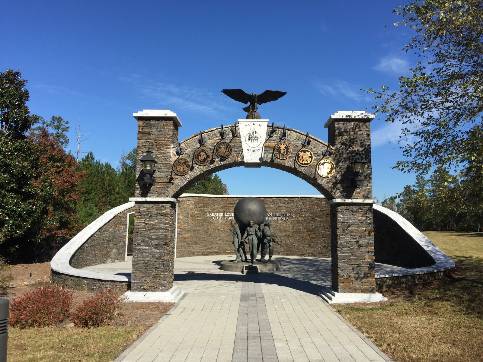 Walk Of Heroes Veterans Memorial Park cemetery grounds and headstones