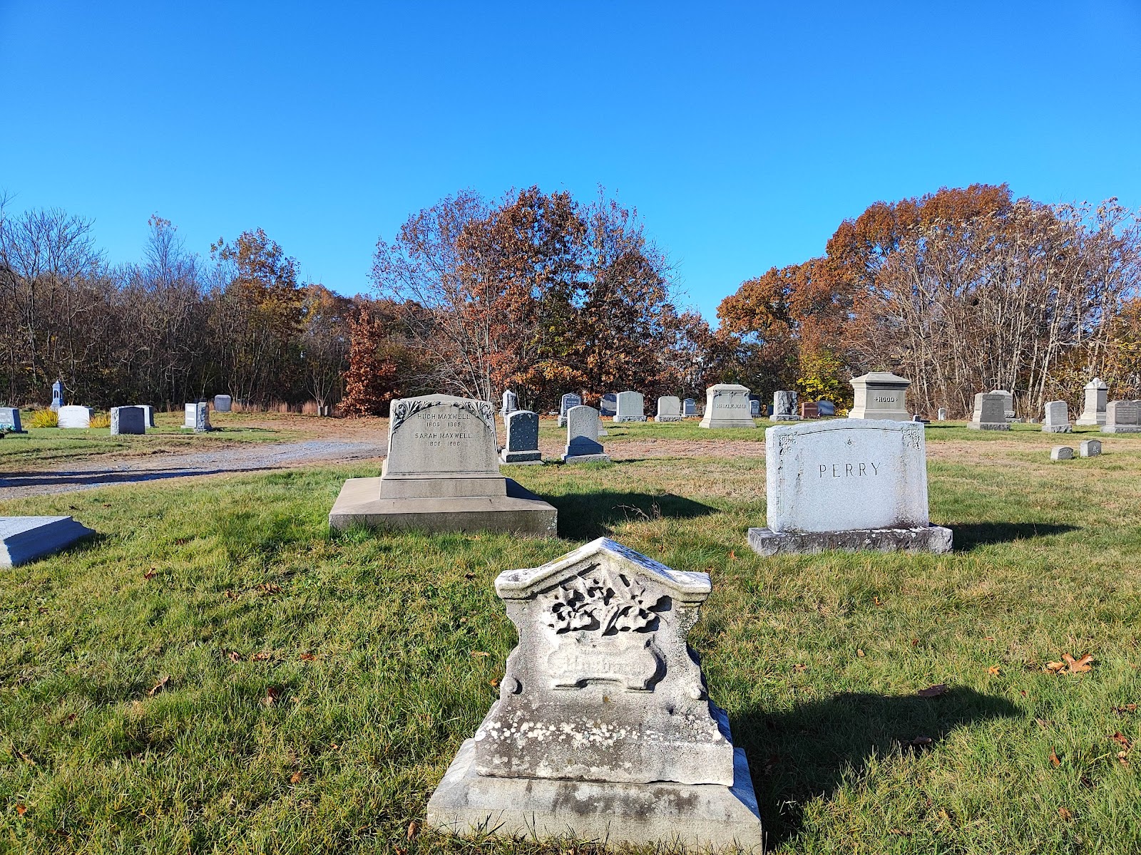 Walnut Hill Cemetery headstone and grounds