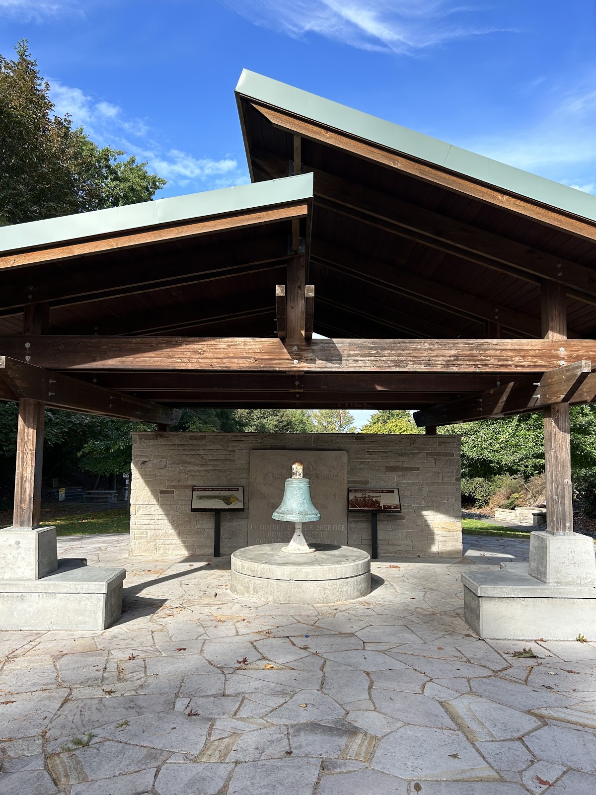 War Memorial Park cemetery grounds and headstones