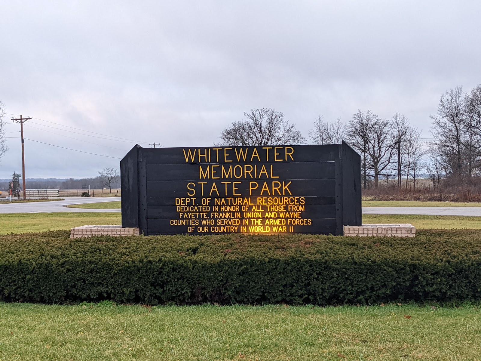 Whitewater Memorial State Park cemetery grounds and headstones