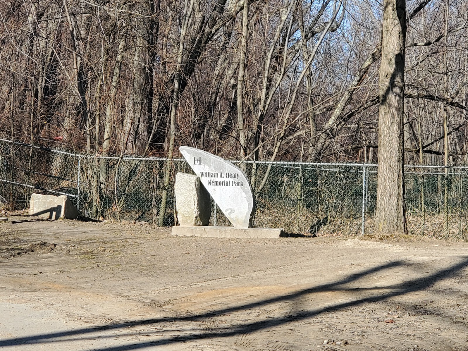 William A. Healy Memorial Park cemetery grounds and headstones