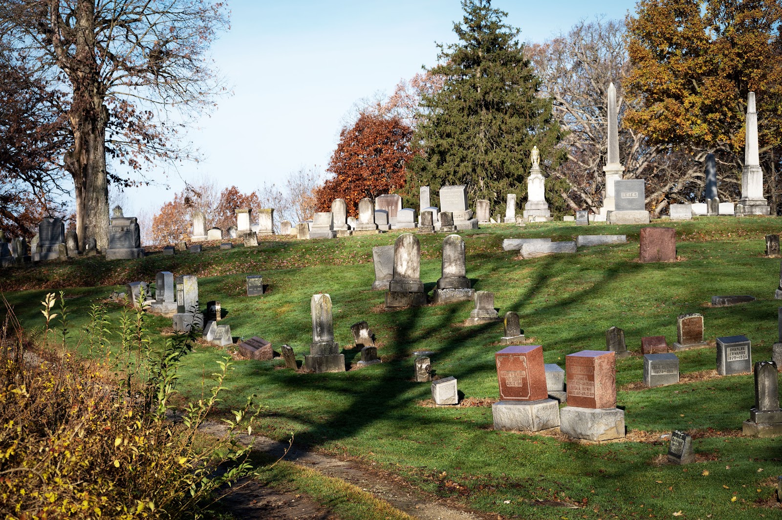 Wooster Cemetery headstone and grounds