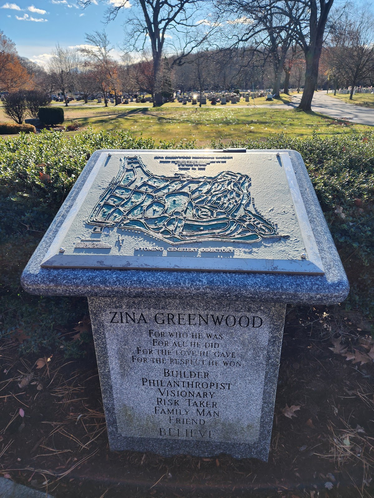 Wyoming Cemetery cemetery grounds and headstones