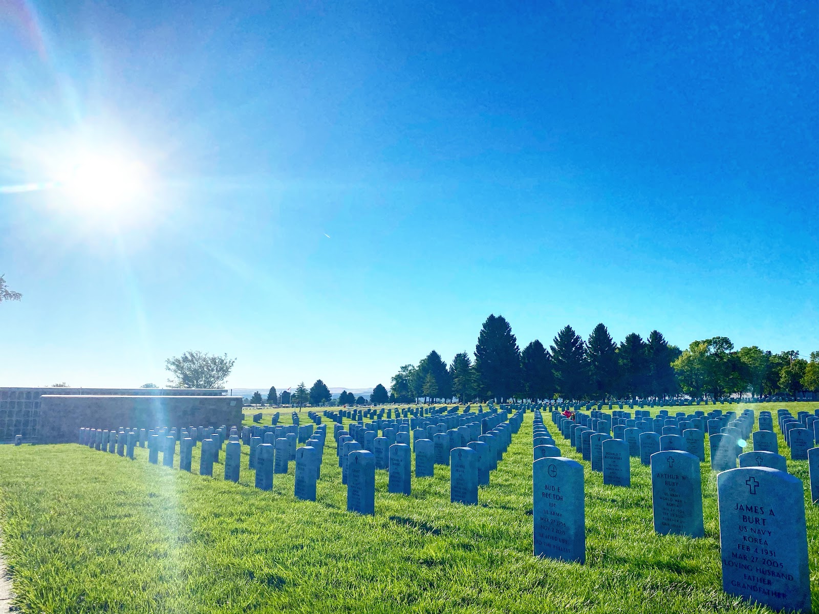 Yellowstone National Cemetery cemetery grounds and headstones
