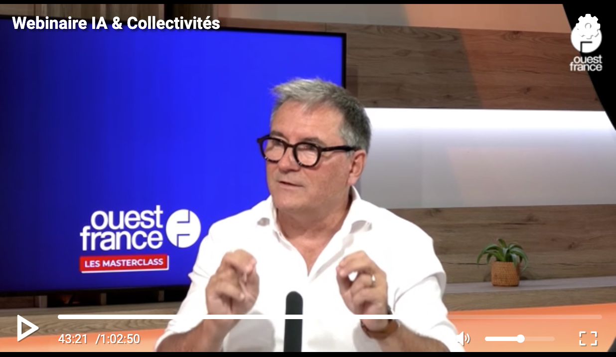 Lionel Myszka répondant à une journaliste de Ouest France à propos de l'usage de l'IA générative.