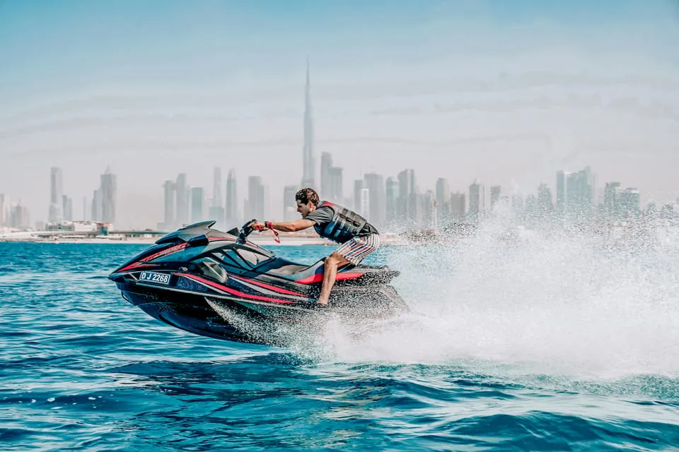 30Min JetSki Tour Burj Al Arab & Burj Khalifa Downtown Dubai - Image 1
