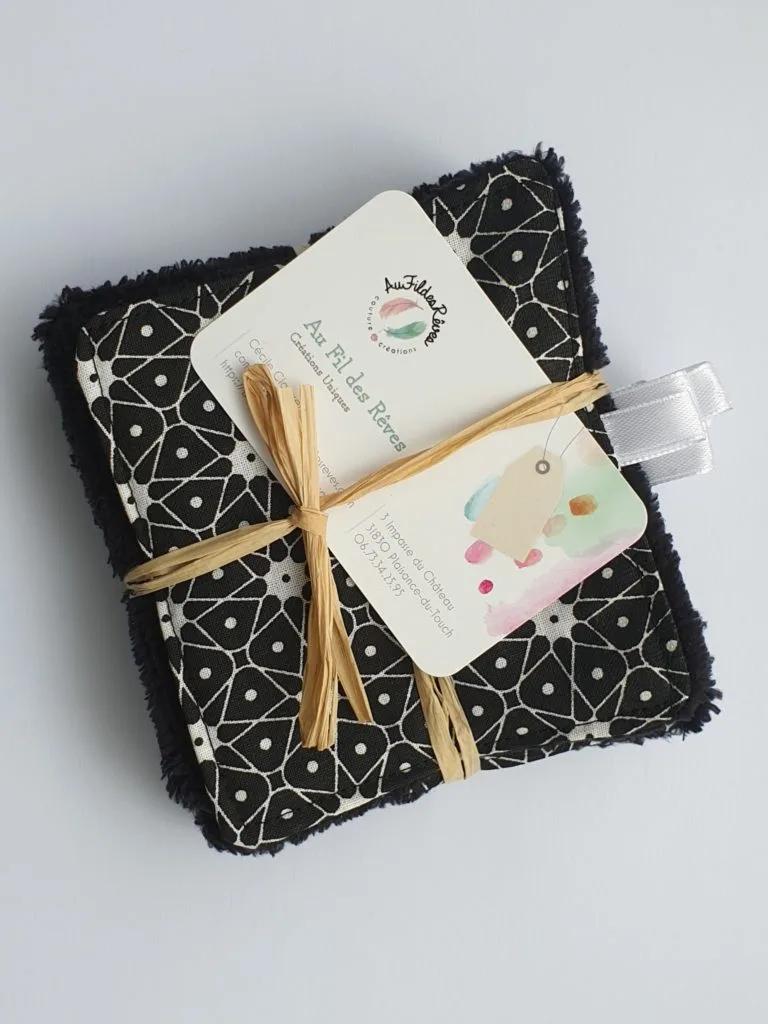 Lot de 8 lingettes lavables « Onyx »