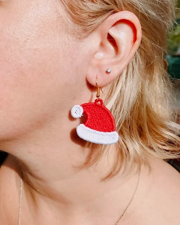 Boucles d’oreilles Bonnet Père Noël