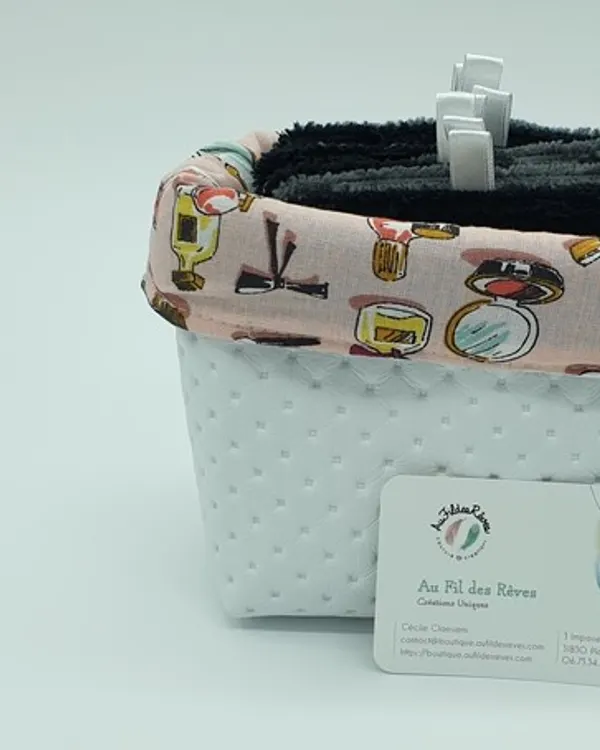Lingettes lavables « Parfum » avec panière