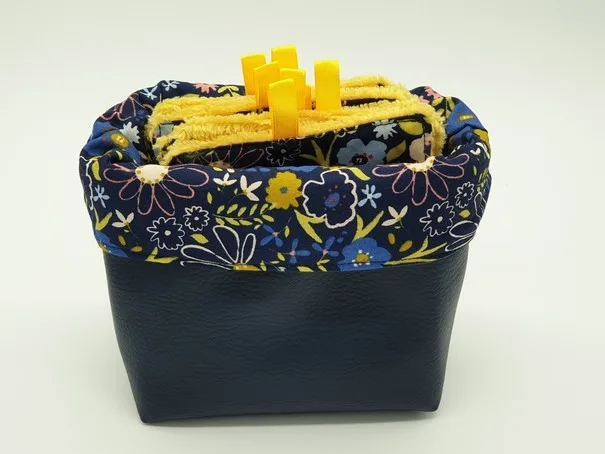 Lingettes lavables « Printemps bleu » avec panière