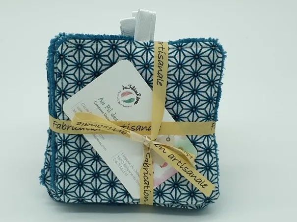 Lot de 8 lingettes lavables « Blue »