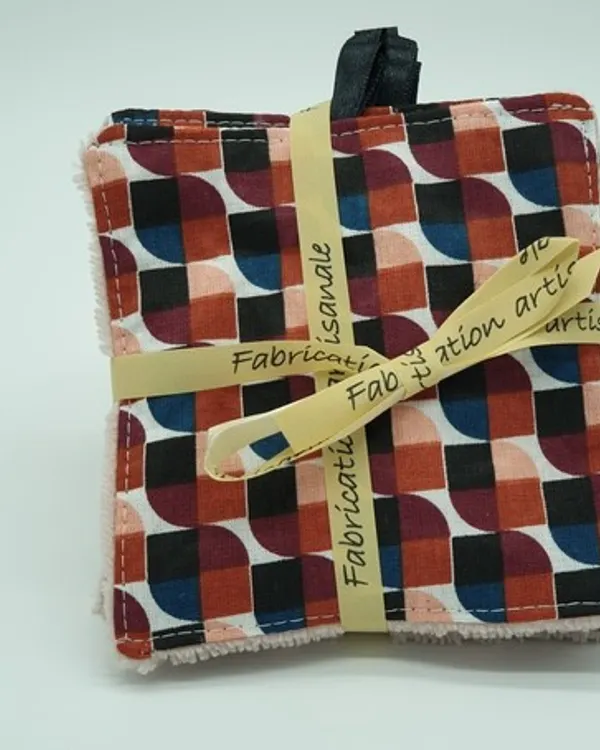 Lot de 8 lingettes lavables « Géométrie »