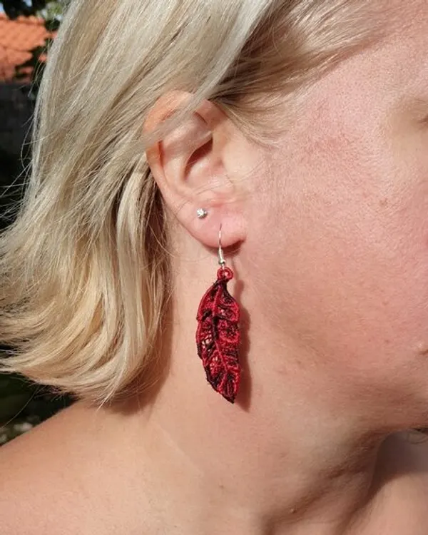 Boucles d’oreilles Plume Rouge Dégradé