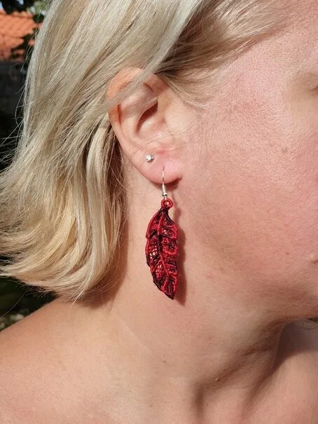 Boucles d’oreilles Plume Rouge Dégradé