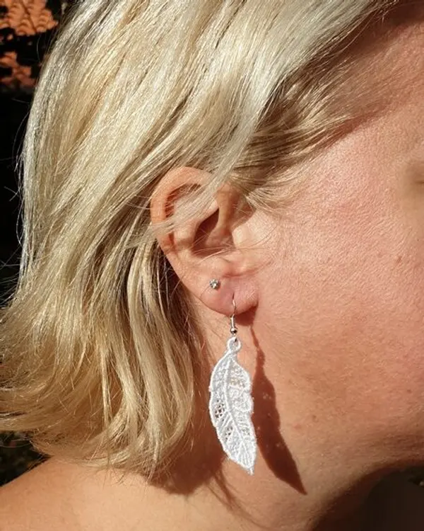 Boucles d’oreilles Plume Blanche