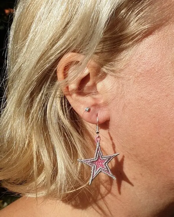 Boucles d’oreilles Etoile Gris_Rose