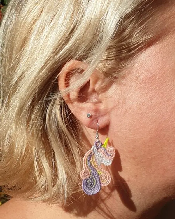Boucles d’oreilles Licorne Fluo