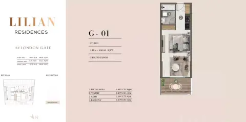 Floor plan, Studio, 490 sq ft