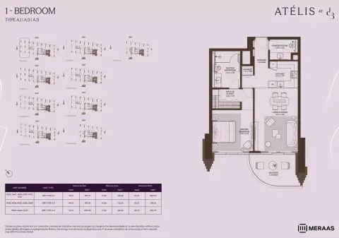 Floor plan, 1 Bed, 906 sq ft